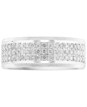 [14K, 3/4 Ct. T.W.] White Gold  Men's Diamond Pavã© Band