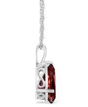 [14K, 3-1/3 Ct. T.W.] White Gold Garnet Pendant