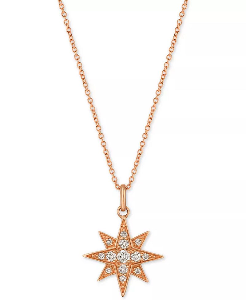 [14K, 1/4 Ct. T.W.] Gold Strawberry & Nude™ Diamond Star Pendant Necklace