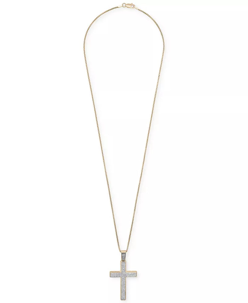 Men'S Diamond Cross 22" Pendant Necklace (1 Ct. T.W.)