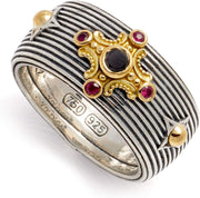 [18K] Sterling Silver & Gold Grecian Ring