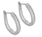 Natural Diamond 14K White Gold Hoops Earring