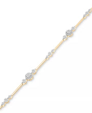 [1/2 Ct. T.W.] 14K Gold Diamond Station Link Bracelet