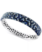 [13-1/3 Ct. T.W.] Sterling Silver EFFY® Multi-Sapphire Ombré Bangle Bracelet