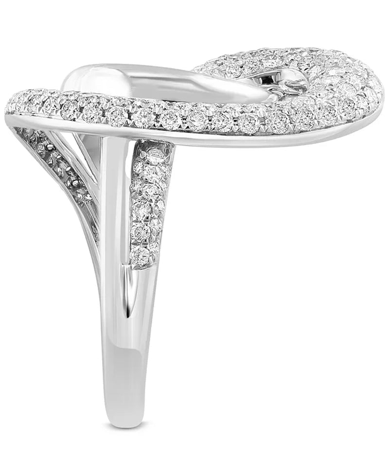 [14K, 1-1/6 Ct. T.W.] White Gold  Diamond Sculptural Ring