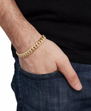 [14K, 10Mm] Gold Mens Cuban Chain Link Bracelet