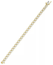 [14K, 10 Ct. T.W.]  IGI Certified Yellow Gold Diamond Tennis Bracelet