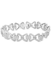 [14K, 3 Ct. T.W.] White Gold Diamond Baguette & Round Bracelet