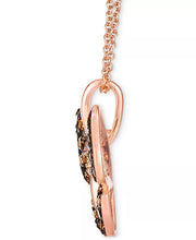 [14K] Rose Gold Diamond (5/8 Ct. T.W.) & Vanilla Diamond (1/10 Ct. T.W.) Butterfly Pendant