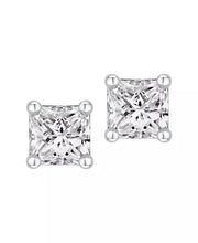 [14K, 1 1/2 Ct. T.W.] White Gold GIA Certified Diamond Princess Stud Earrings