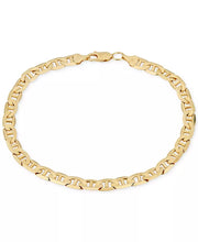 [10K, 5-5/8Mm] Gold Men's Solid Mariner Chain Bracelet