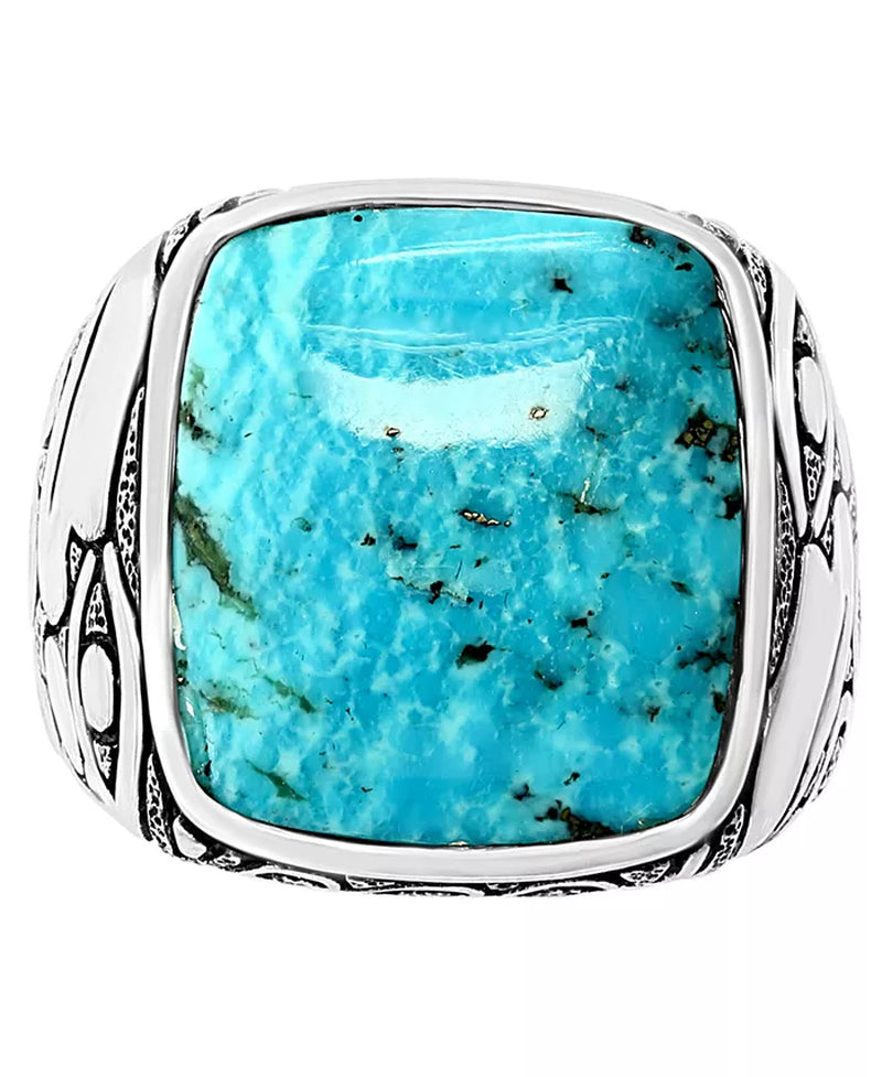 EFFY® Men'S Turquoise Eagle Ring in Sterling Silver