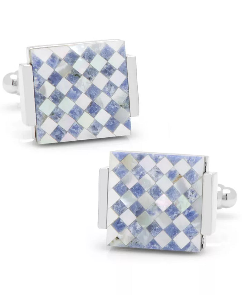 Mother of Pearl Checkered Tile Cufflinks