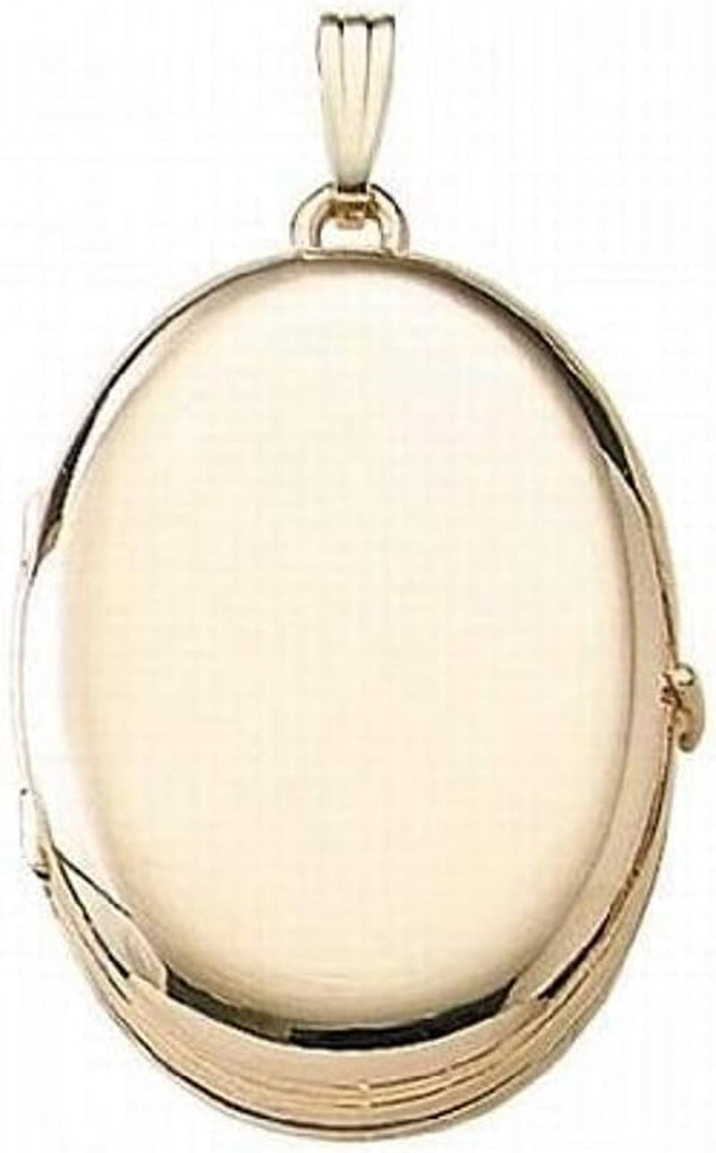 [14K] Solid Yellow Gold Oval Four Photo Locket 1 Inch X 1-1/4 Inch