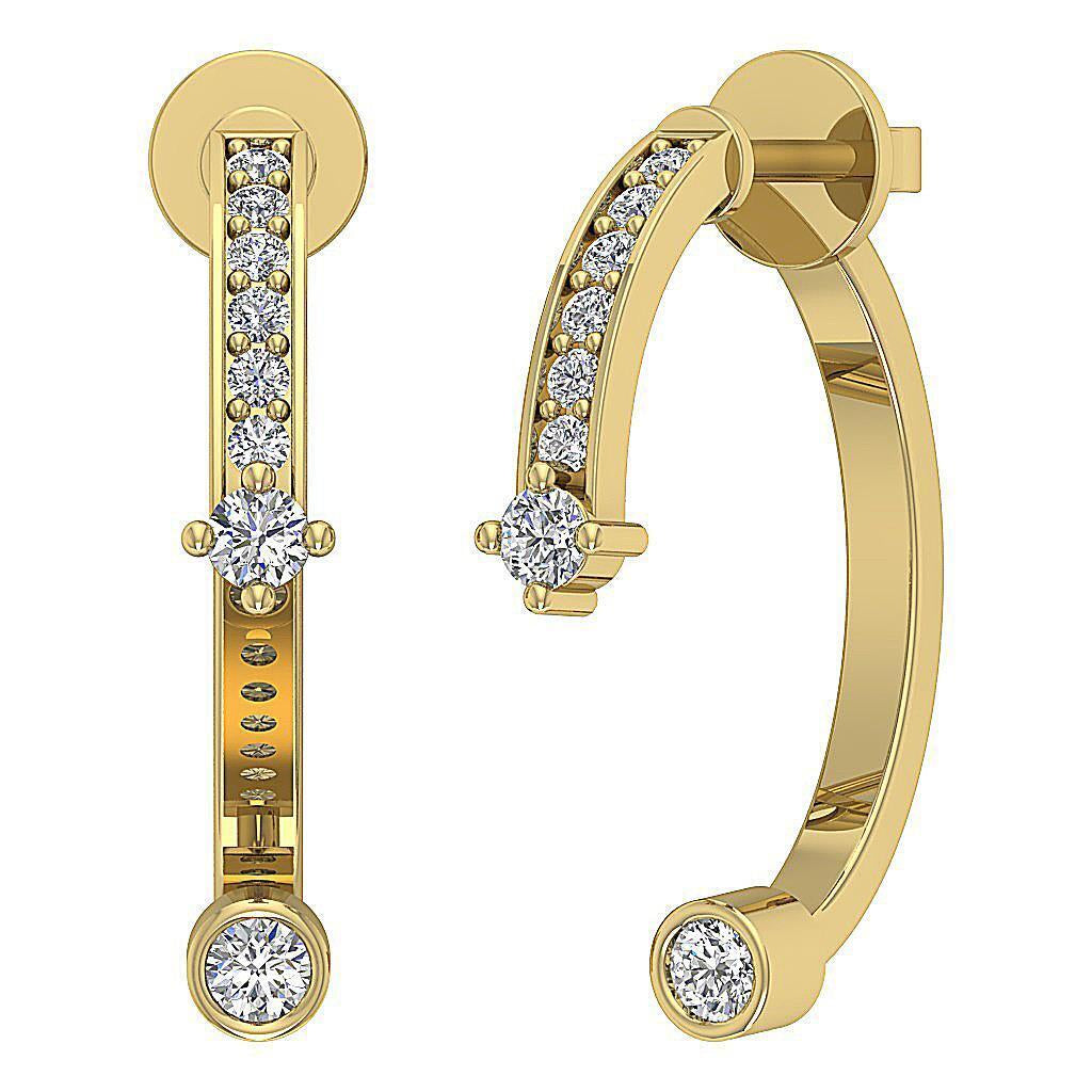 I1 G 0.25 Ct Genuine Diamond Fashion Earring for Women 14K Yellow Gold Appraisal