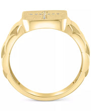 [10K, 1/10 Cttw] Gold Men'S Round Diamond Cross Ring