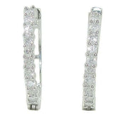 Hoop Earrings Natural round Diamond