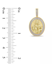 [10K, 1/3 Ct. T.W.] Gold Diamond Framed Christ Medallion Pendant 