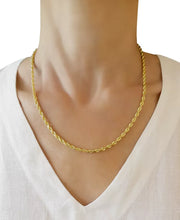 Rope Chain 20" Necklace 3.5Mm in 14K Gold