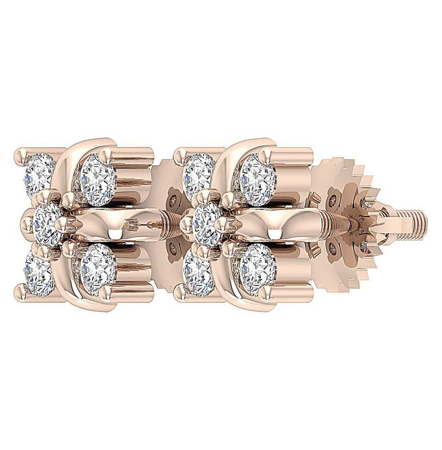 [14K, 0.30 Ct ] White Gold Genuine Diamond Fashion Studs Earrings