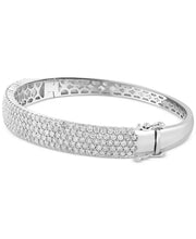 [14K, 4-7/8 Ct. T.W.] White Gold Diamond Pavã© Bangle Bracelet 