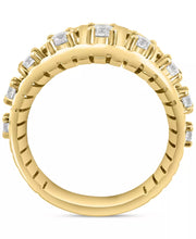 [14K,3/4 Ct. T.W] Gold Diamond Openwork Concave Statement Ring