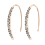 [14K, 0.40 Ct] White Yellow Rose Gold Diamond Hoops Earring