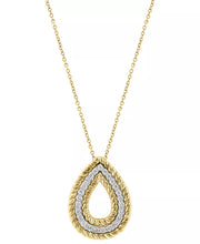 [14K, 3/8 Ct. T.W.] Two-Tone Gold  Diamond & Rope Pear-Shaped Pendant