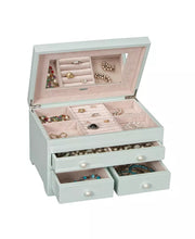 High Gloss Wooden Jewelry Box in Seafoam Finish