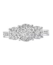 [14K, 1-1/2 Ct. T.W.] White Gold Diamond Trio Cluster Ring