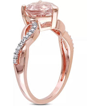 [10K] Rose Gold Morganite (1-3/4 Ct. T.W.) & Diamond (1/10 Ct. T.W.) Heart Ring