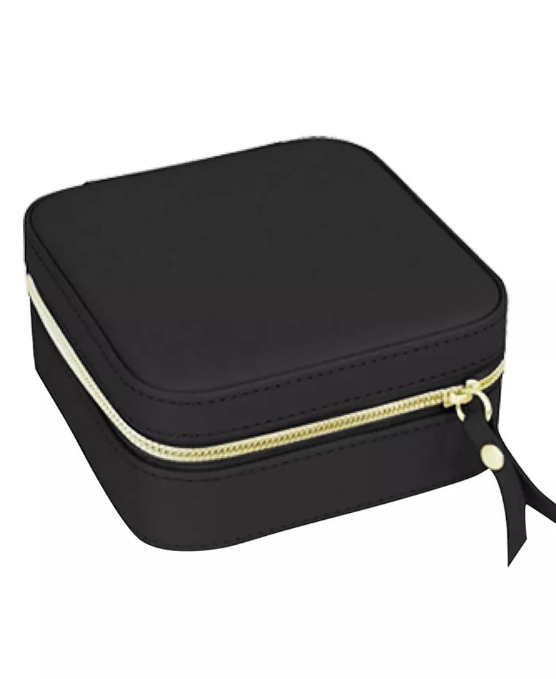 The Stow & Go Square Leather Travel Jewelry Case