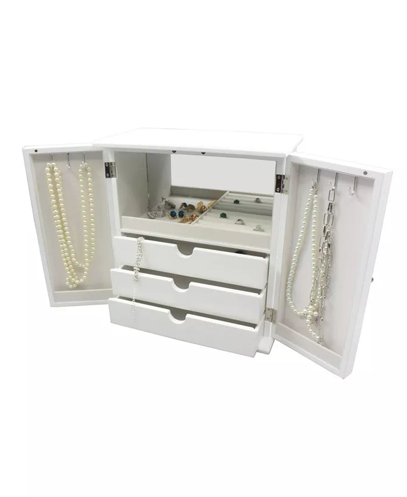 Modern Style Mirrored Door Jewelry Organizer Box