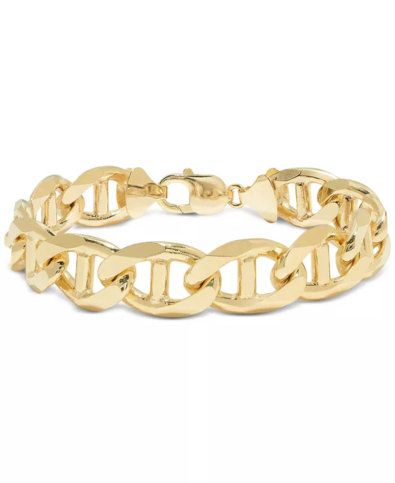 [14K] Gold-Plated Sterling Silver Men's Mariner Link Chain Bracelet