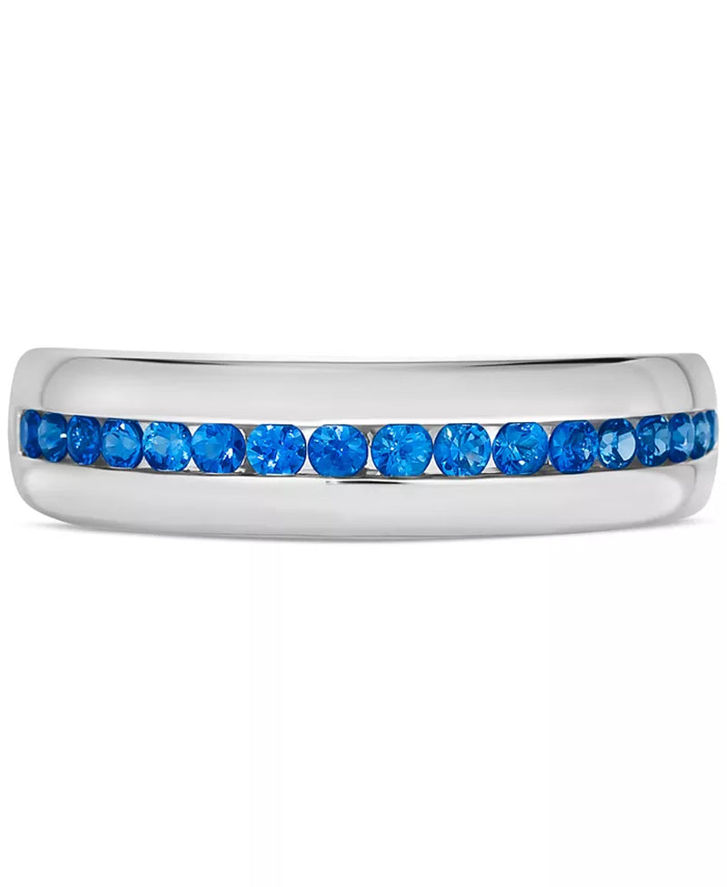 [14K, 5/8 Ct. T.W.] Gold Cornflower Sapphire Band