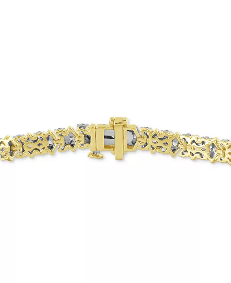 [10K, 2 Ct. T.W.] Gold Diamond Harlequin Tennis Bracelet