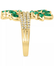 [14K] Gold Emerald (1-1/2 Ct. T.W.) & Diamond (1/3 Ct. T.W.) Vine Ring