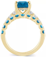 London Blue Topaz (2-3/4 Ct. T.W.) & Diamond (1/2 Ct. T.W.) Bridal Set in 14K Gold