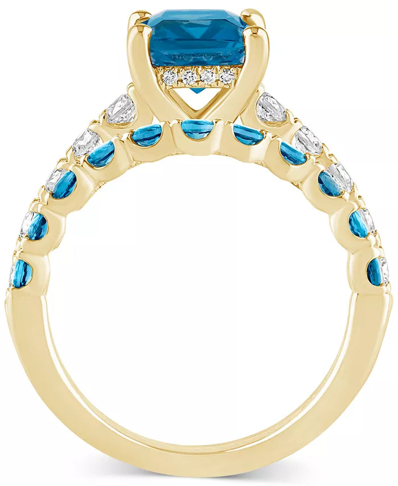 London Blue Topaz (2-3/4 Ct. T.W.) & Diamond (1/2 Ct. T.W.) Bridal Set in 14K Gold