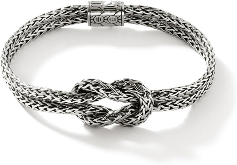 Sterling Silver Double Chain Bracelet Love Knot Collection