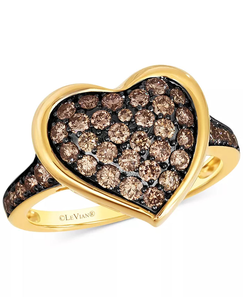 [14K, 3/4 Ct. T.W.] Gold GODIVA X â® Chocolate Diamond Heart Ring