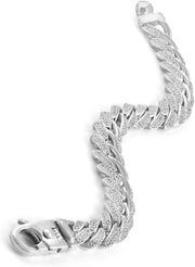 [14K] Gold Mens (80Gram) or Platinum (135Gram) 12.5Mm Diamond 8.5" Cuban Bracelet 