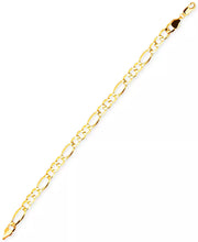 [10K ]Gold Men's Figaro Chain Bracelet