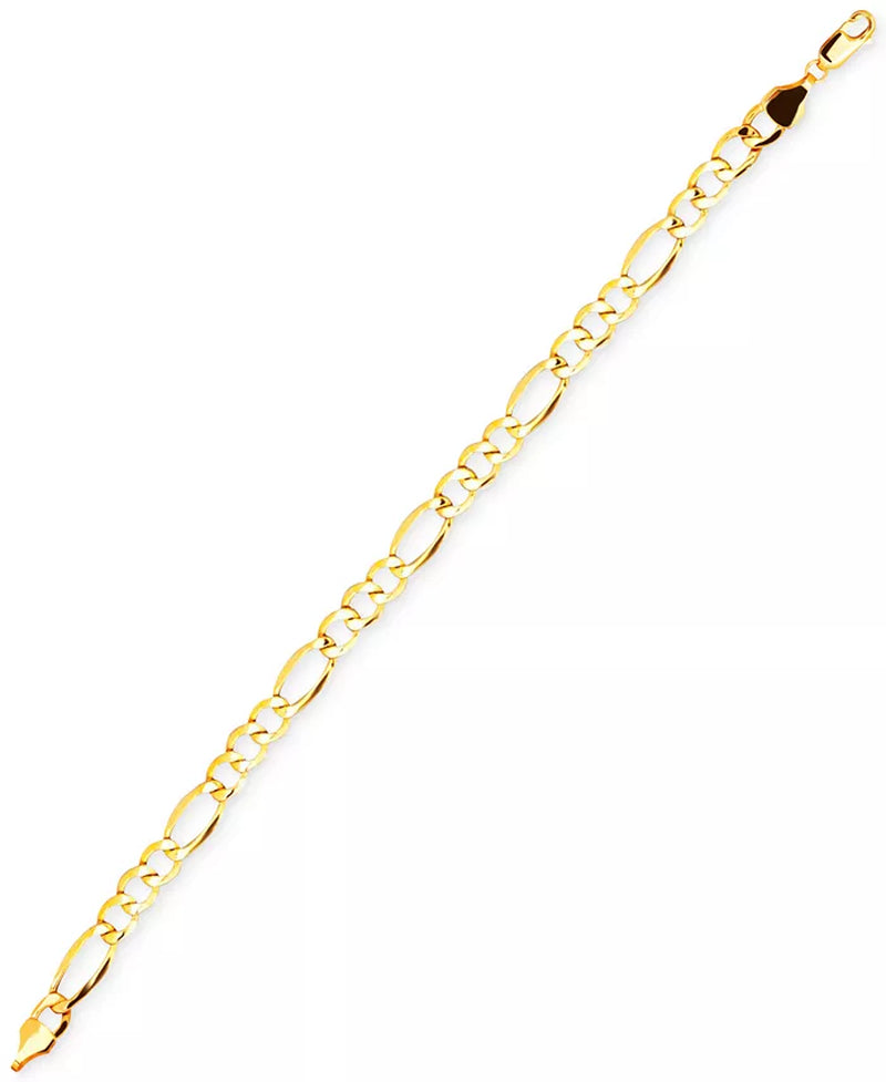 [10K ]Gold Men's Figaro Chain Bracelet