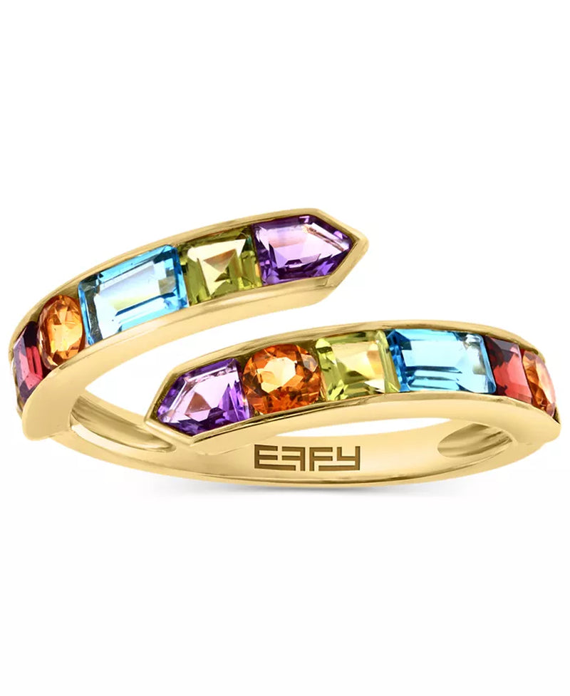 [14K, 2-1/2 Ct. T.W.] Gold Multi-Gemstone Bypass Ring