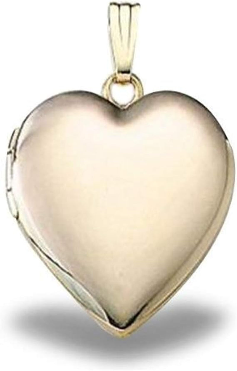 [14K] Solid Yellow Gold Sweetheart Locket - 3/4 Inch X 3/4 Inch