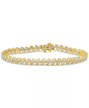 [2 Ct. T.W.] 10K Gold Two-Stone Diamond Link Bracelet