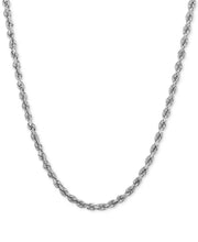 [14K, 2-1/2Mm] White Gold 18" Diamond-Cut Rope Chain Necklace