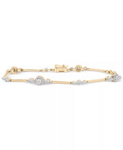 [1/2 Ct. T.W.] 14K Gold Diamond Station Link Bracelet