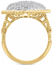 [14K, 3/4 Ct. T.W.] Two-Tone Gold Diamond Pavã© Heart Ring